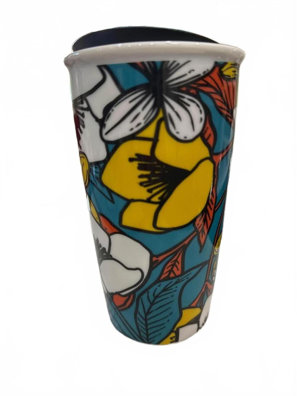 Starbucks 2016 Tropical Siren Ceramic Tumbler 12oz Lid